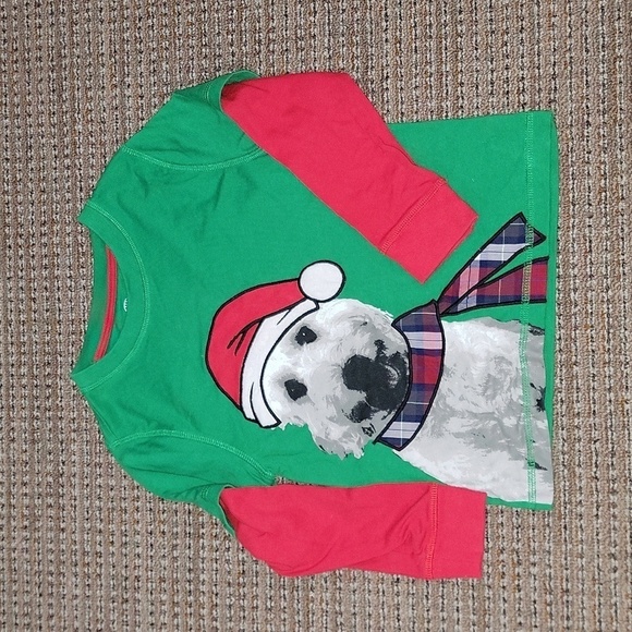 J. Khaki boys size 4T long sleeve Christmas shirt puppy in Santa hat NWOT - Picture 1 of 5